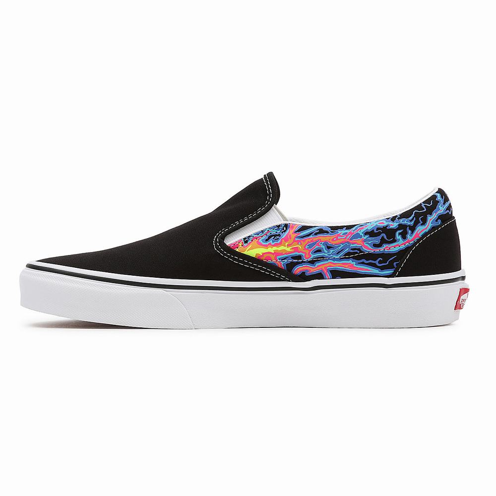 Zapatos Slip On Vans Electric Flame Classic Hombre Negras/Multicolor | NGV485106