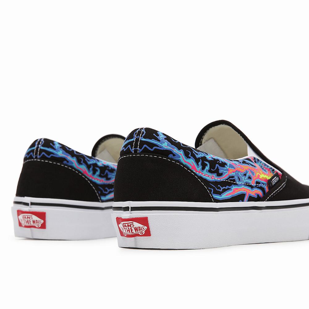 Zapatos Slip On Vans Electric Flame Classic Hombre Negras/Multicolor | NGV485106