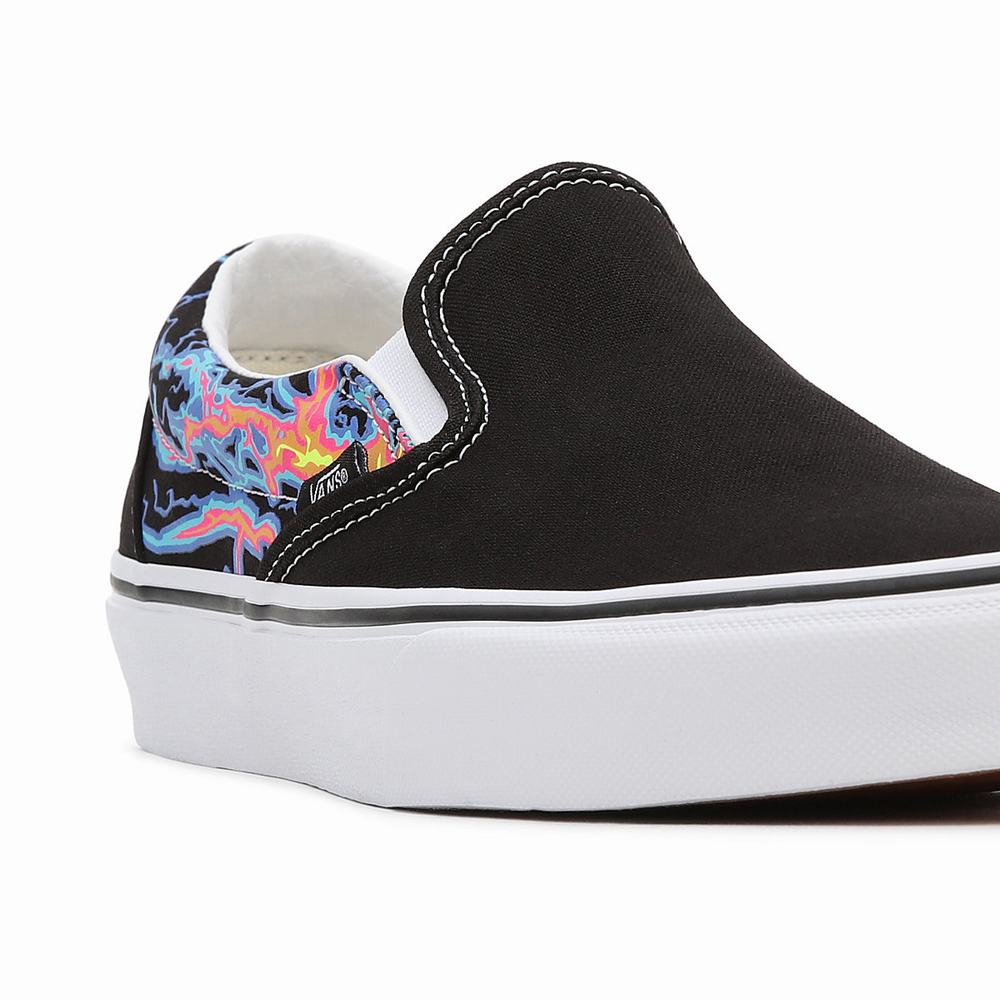 Zapatos Slip On Vans Electric Flame Classic Hombre Negras/Multicolor | NGV485106