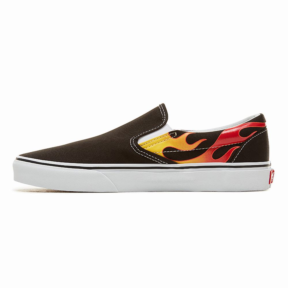 Zapatos Slip On Vans Flame Classic Hombre Negras | CTI231564