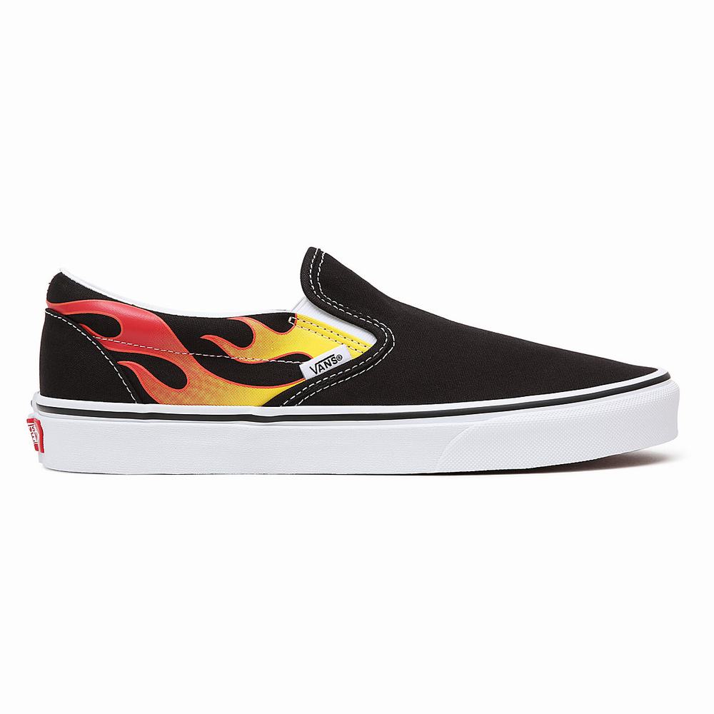 Zapatos Slip On Vans Flame Classic Hombre Negras | CTI231564