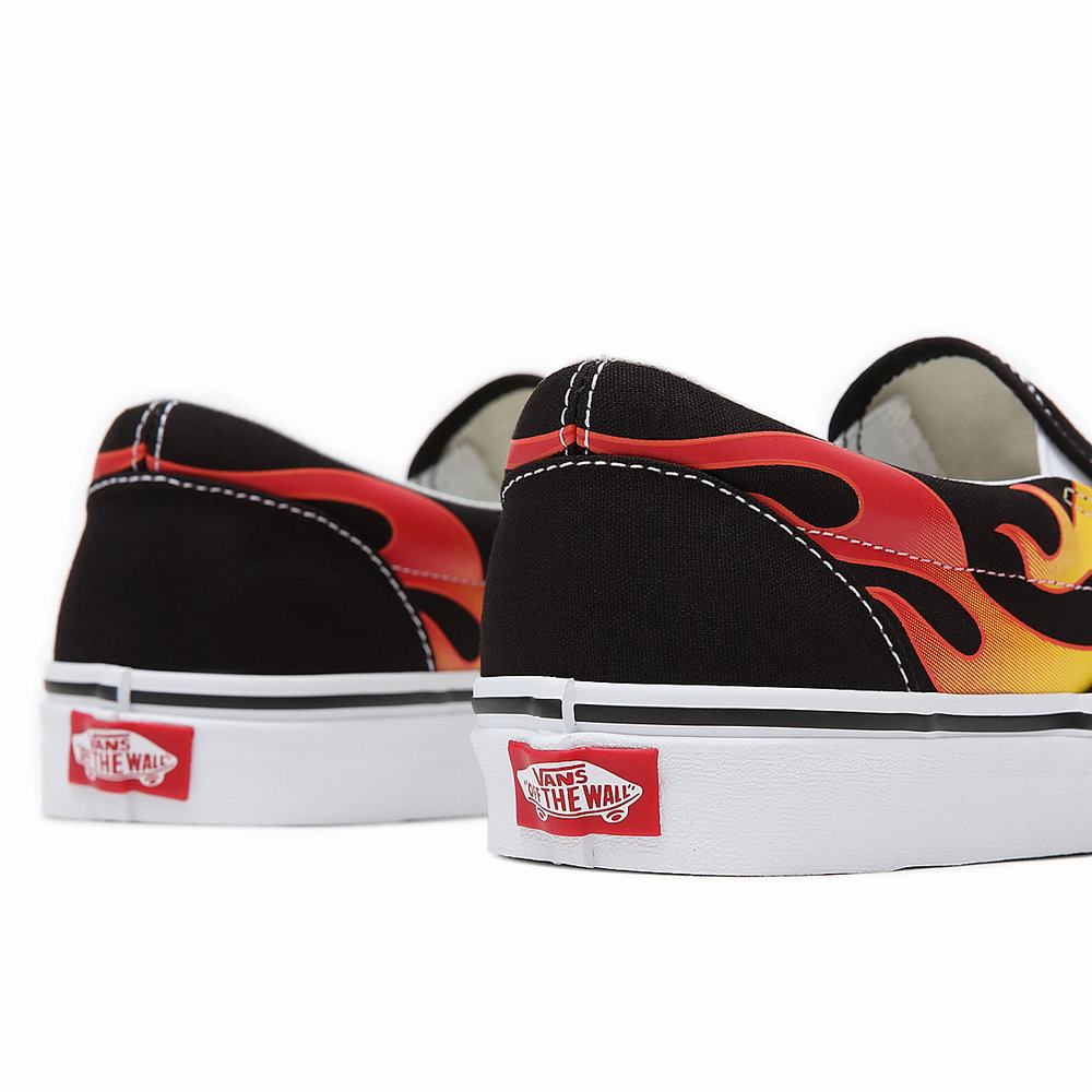 Zapatos Slip On Vans Flame Classic Hombre Negras | CTI231564