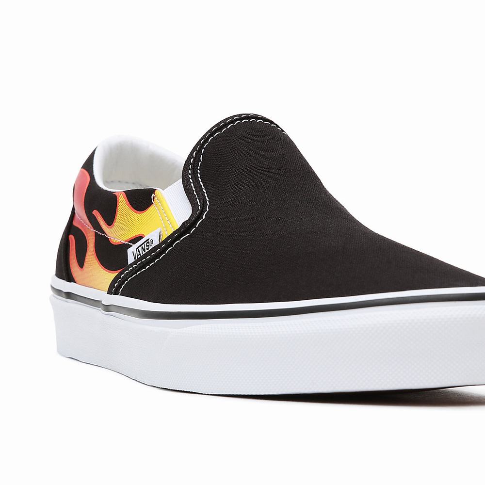 Zapatos Slip On Vans Flame Classic Hombre Negras | CTI231564