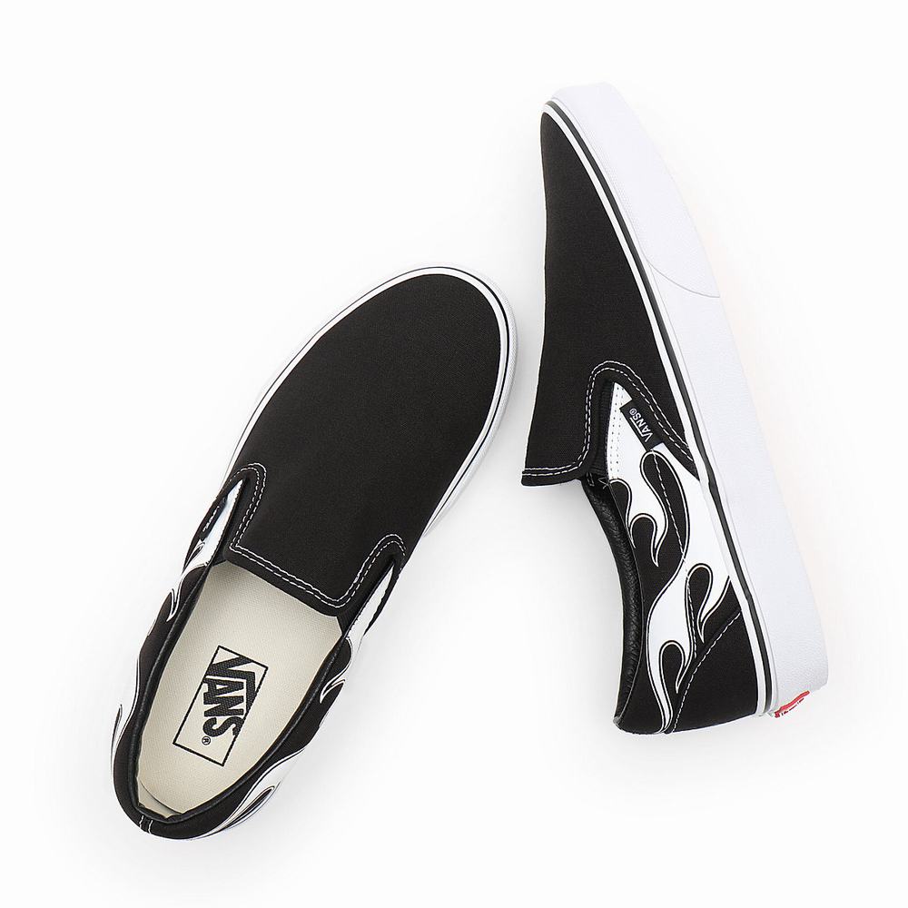 Zapatos Slip On Vans Flame Classic Hombre Negras | QJE201643