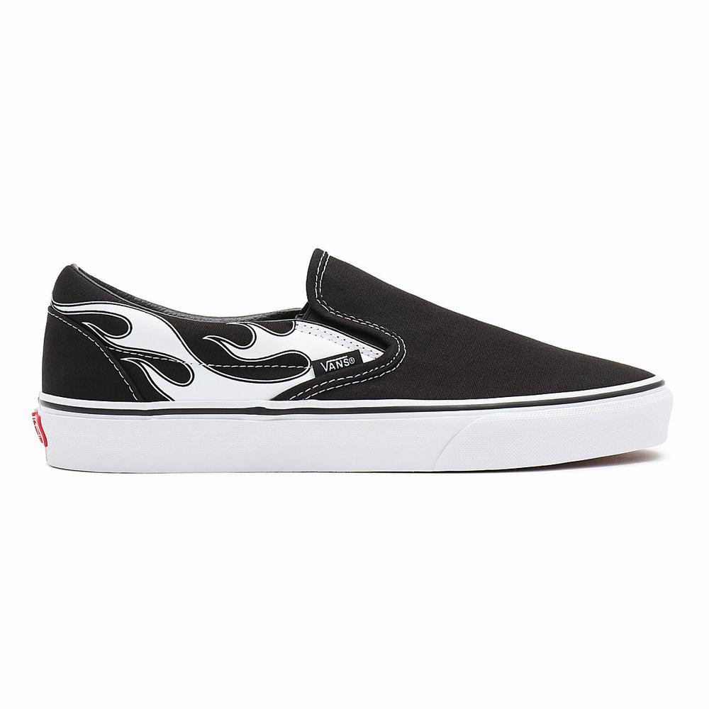 Zapatos Slip On Vans Flame Classic Hombre Negras | QJE201643