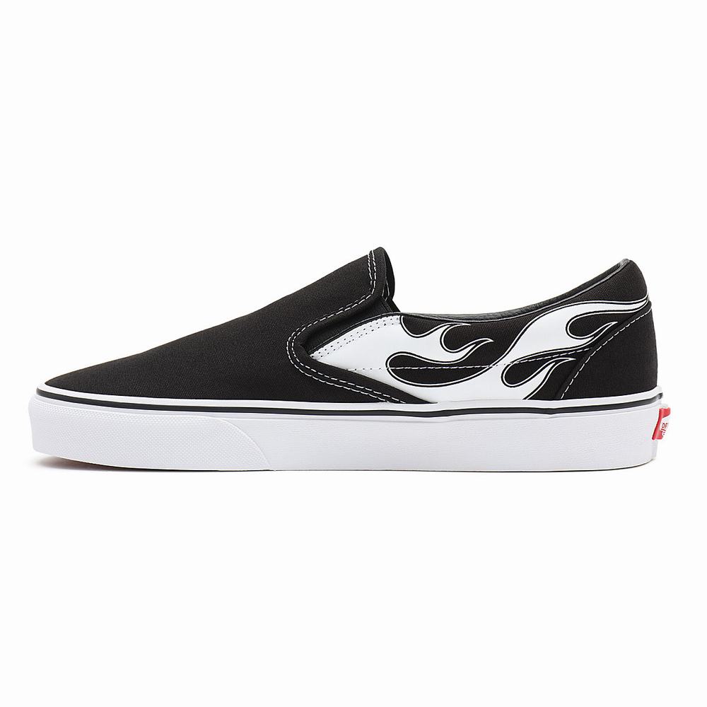 Zapatos Slip On Vans Flame Classic Hombre Negras | QJE201643