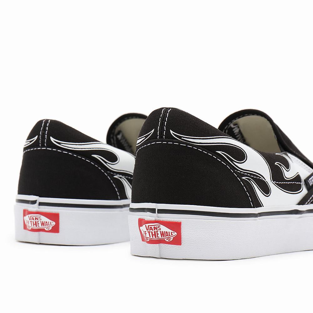 Zapatos Slip On Vans Flame Classic Hombre Negras | QJE201643