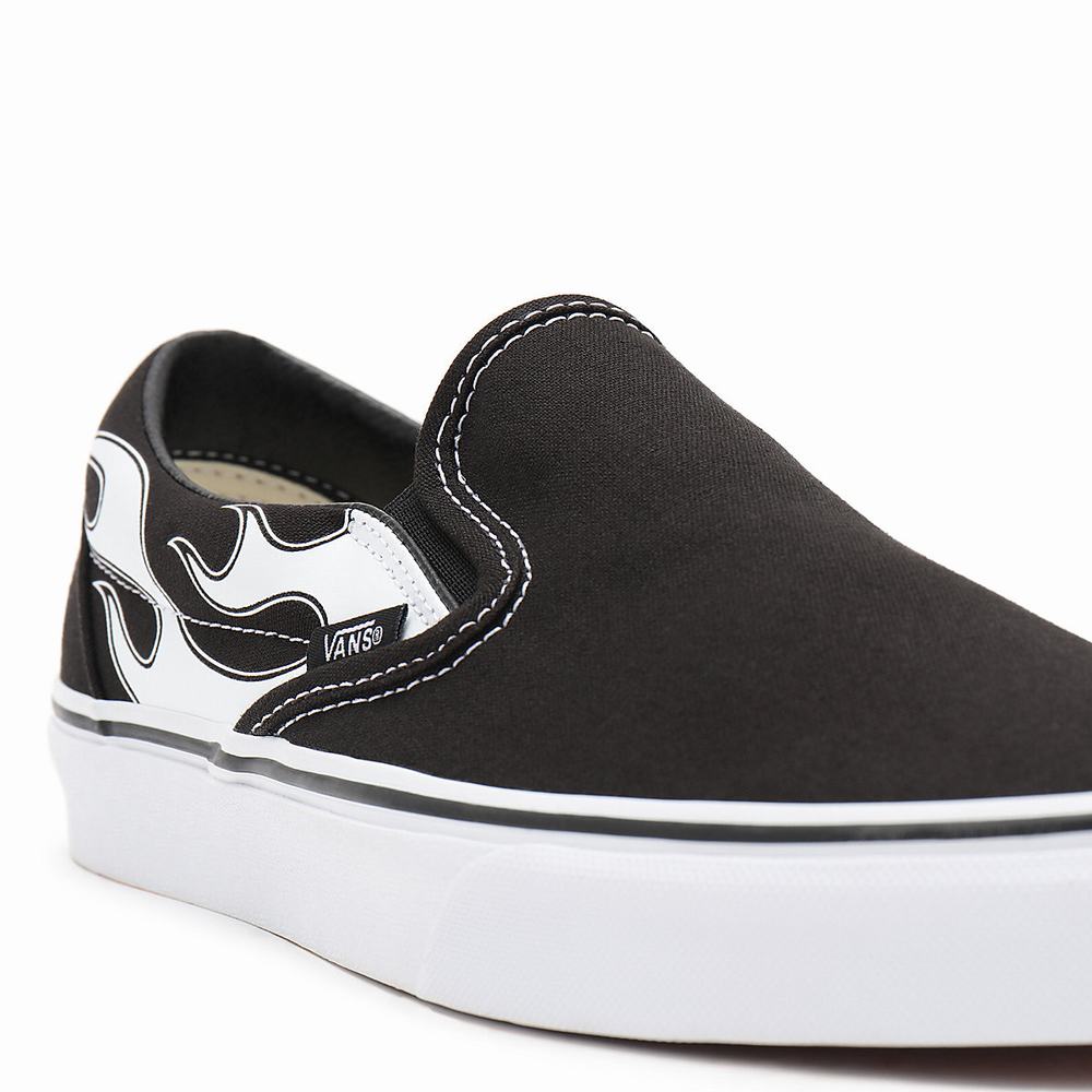 Zapatos Slip On Vans Flame Classic Hombre Negras | QJE201643