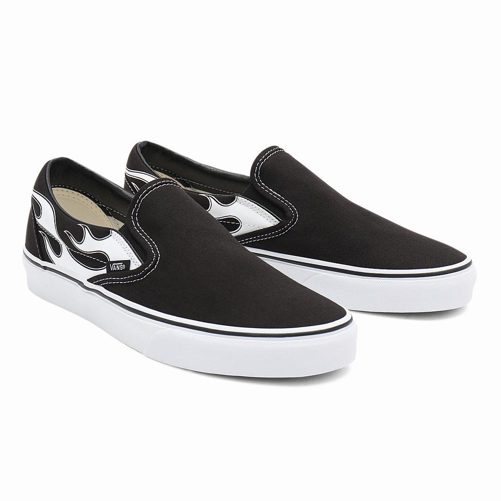 Zapatos Slip On Vans Flame Classic Mujer Negras | SML362819