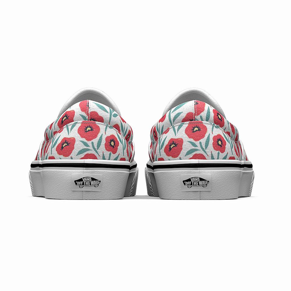 Zapatos Slip On Vans Flowers Classic Hombre Blancas | VXL619074