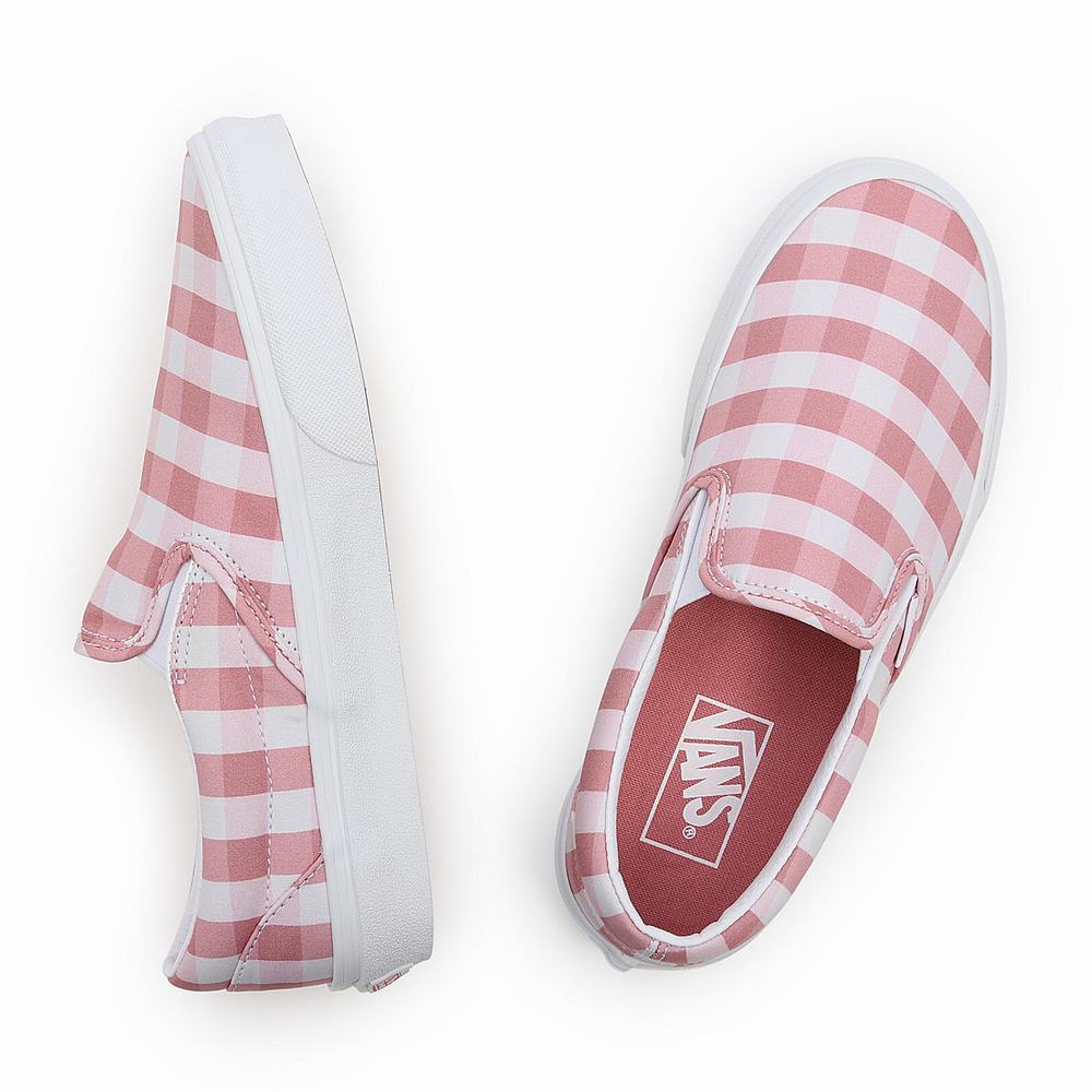 Zapatos Slip On Vans Gingham Classic Mujer Rosas | GRV293785