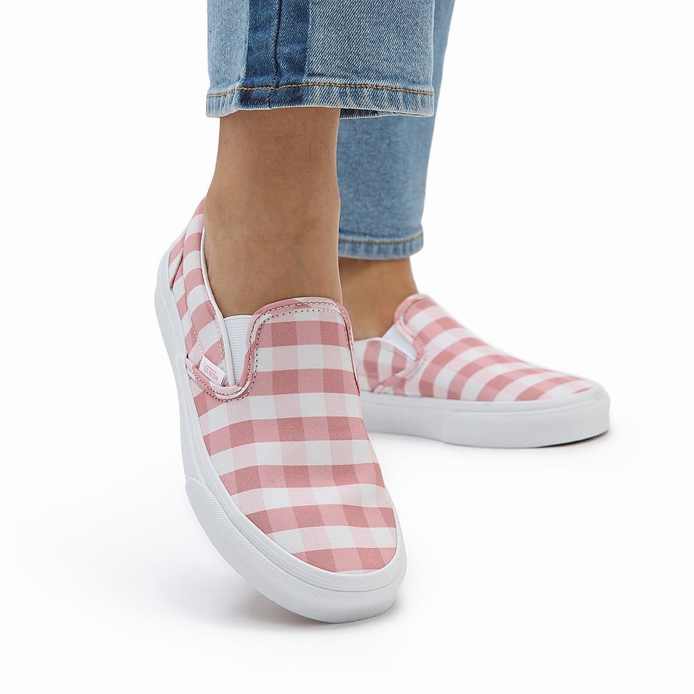 Zapatos Slip On Vans Gingham Classic Mujer Rosas | GRV293785