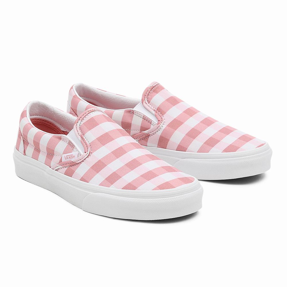 Zapatos Slip On Vans Gingham Classic Mujer Rosas | GRV293785