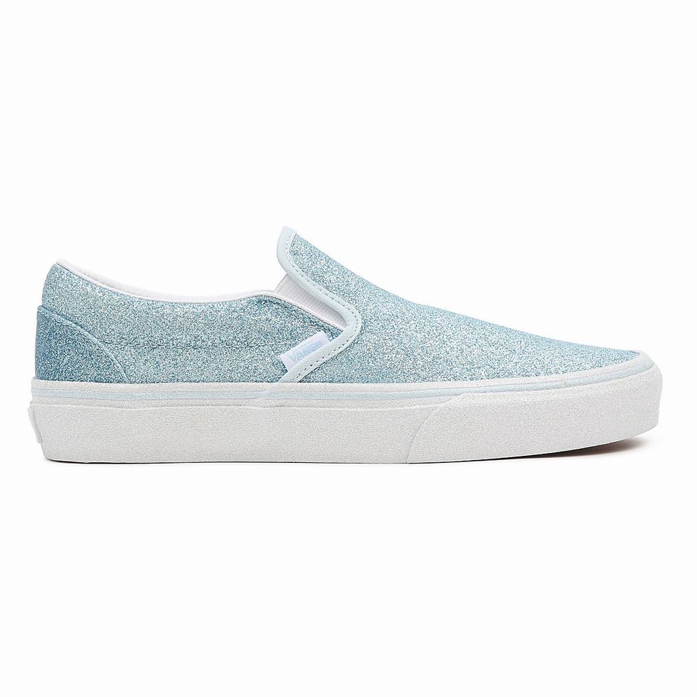 Zapatos Slip On Vans Glitter Classic Mujer Azules | YEH187209