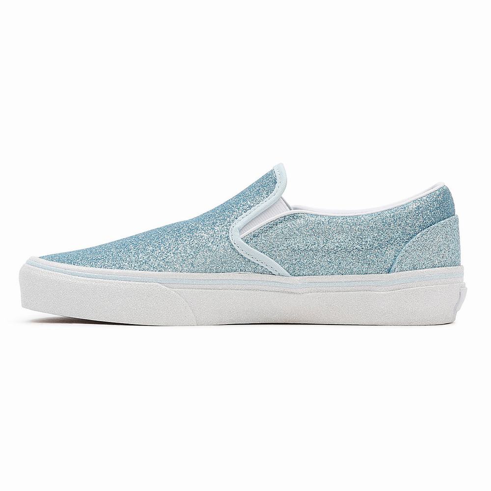 Zapatos Slip On Vans Glitter Classic Mujer Azules | YEH187209