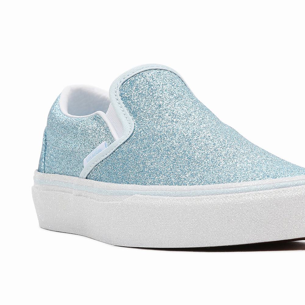 Zapatos Slip On Vans Glitter Classic Mujer Azules | YEH187209