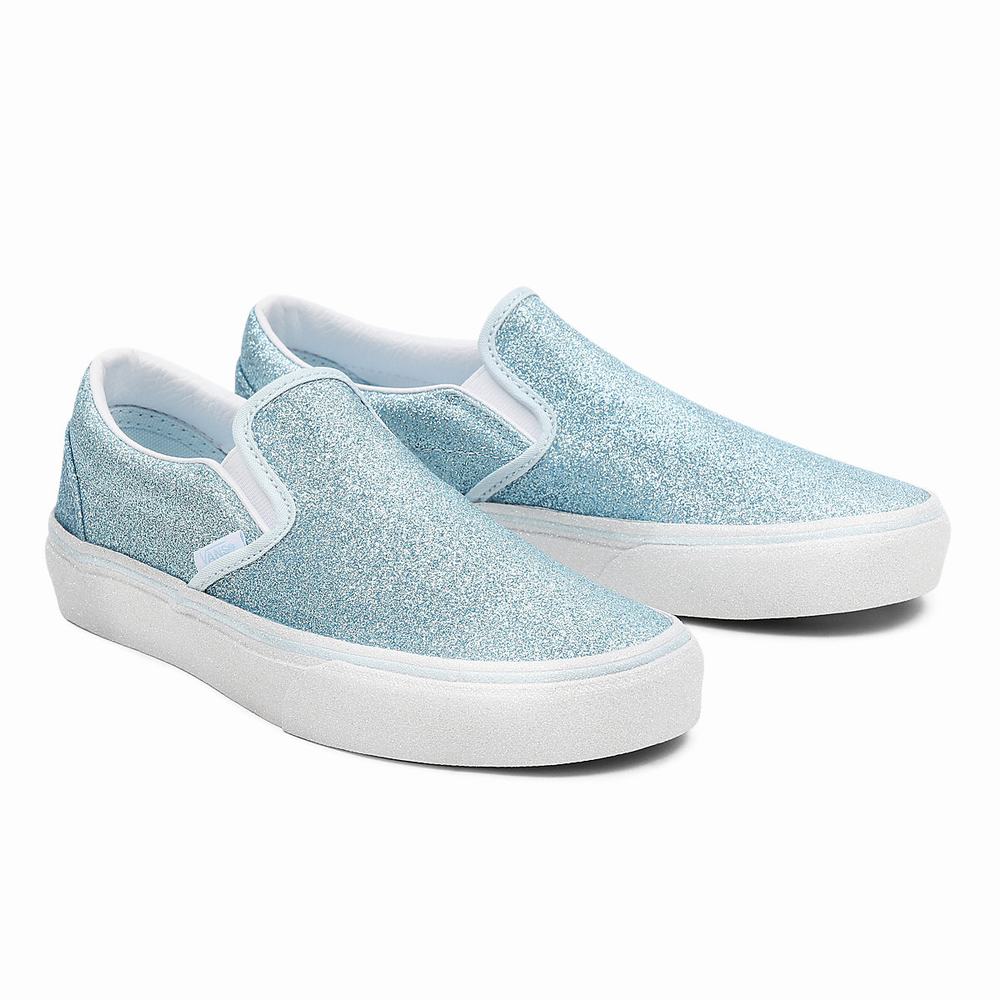 Zapatos Slip On Vans Glitter Classic Mujer Azules | YEH187209