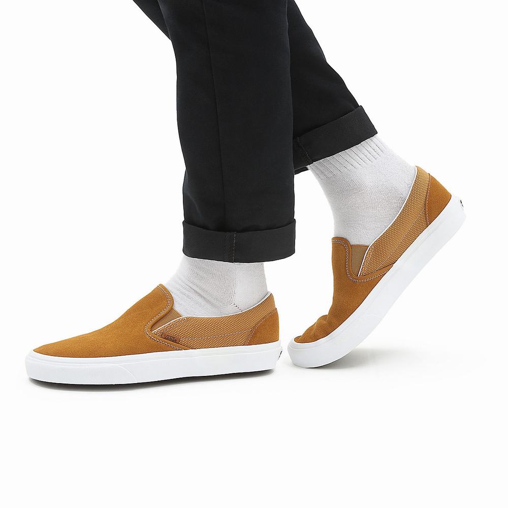 Zapatos Slip On Vans Heavy Textures Classic Hombre Marrones | EFJ796401