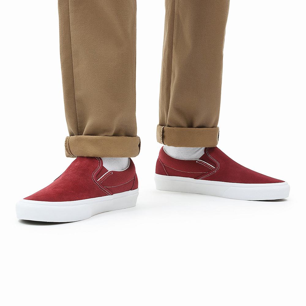 Zapatos Slip On Vans Heavy Textures Classic Hombre Rojas | QVC305741