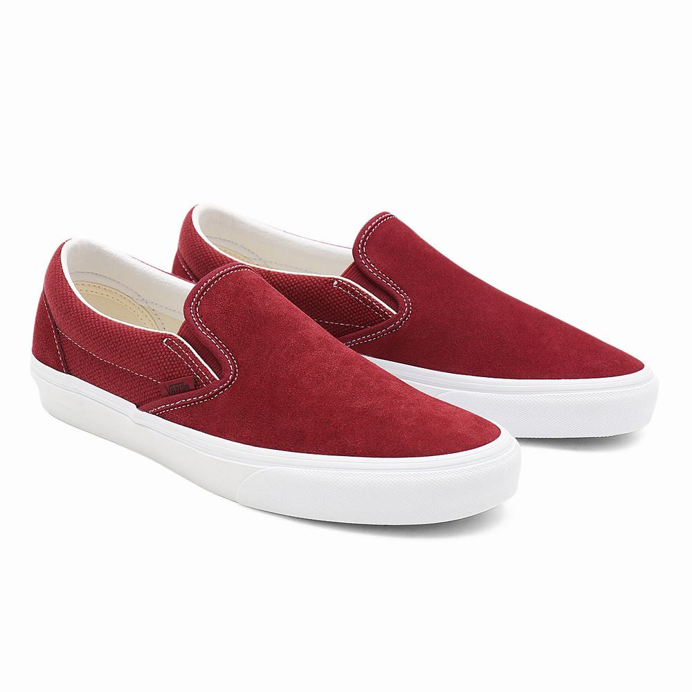 Zapatos Slip On Vans Heavy Textures Classic Mujer Rojas | ZTR741258