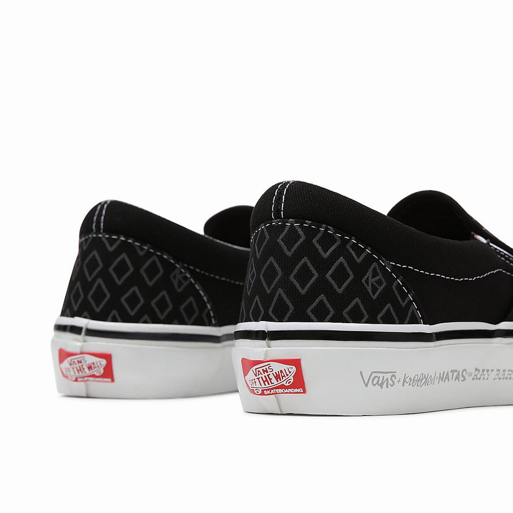 Zapatos Slip On Vans Krooked By Natas for Ray Skate Mujer Negras | EPB365148