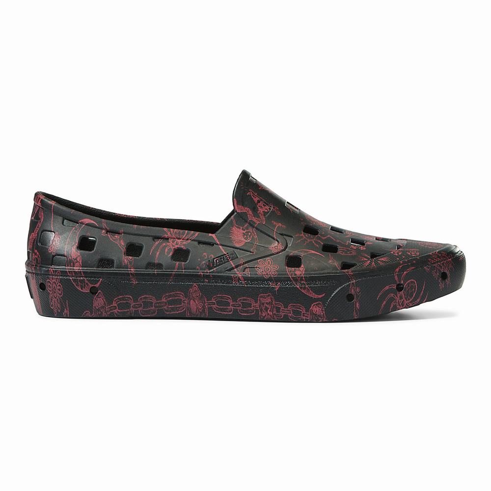 Zapatos Slip On Vans Mike Gigliotti Slip-On Trk Mujer Negras/Rojas | UHG810762