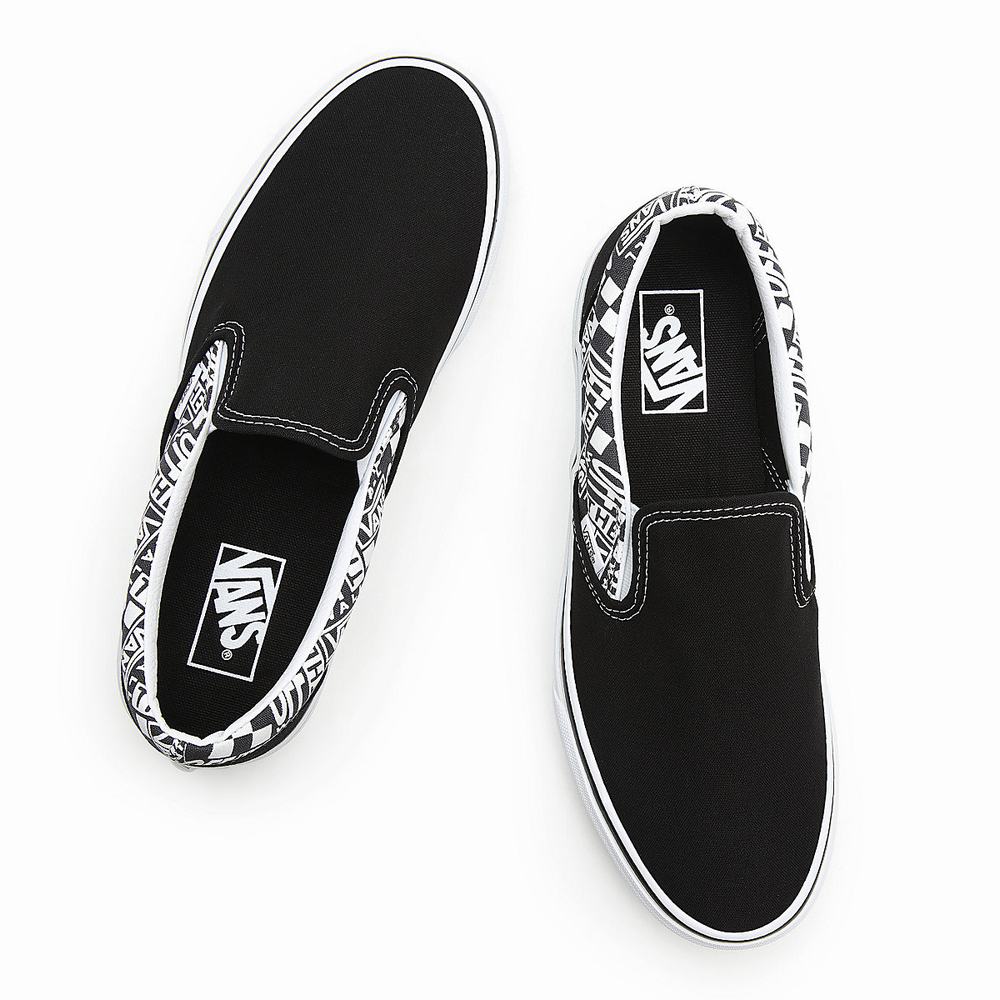 Zapatos Slip On Vans Off The Wall Classic Mujer Negras | BZJ781296