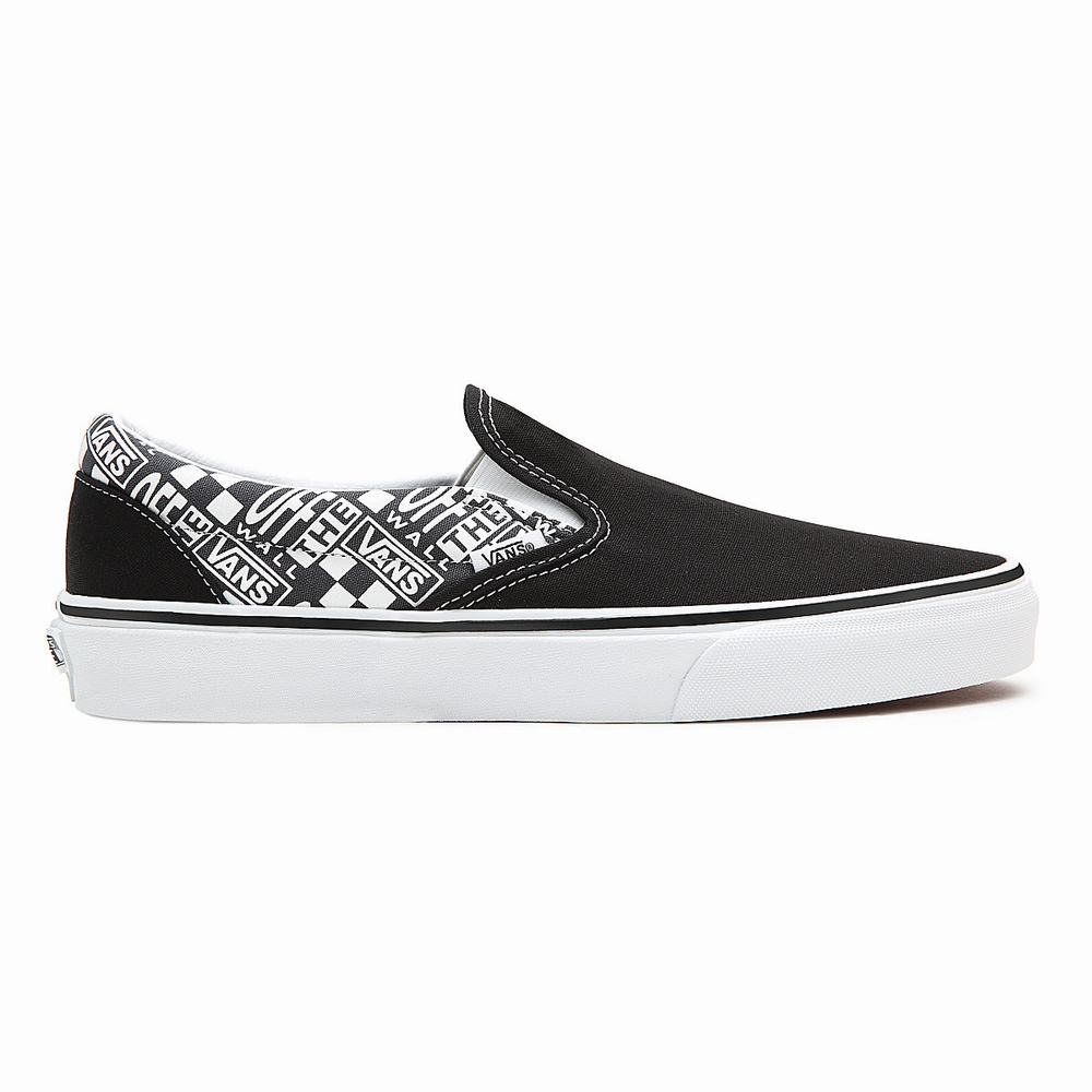 Zapatos Slip On Vans Off The Wall Classic Mujer Negras | BZJ781296