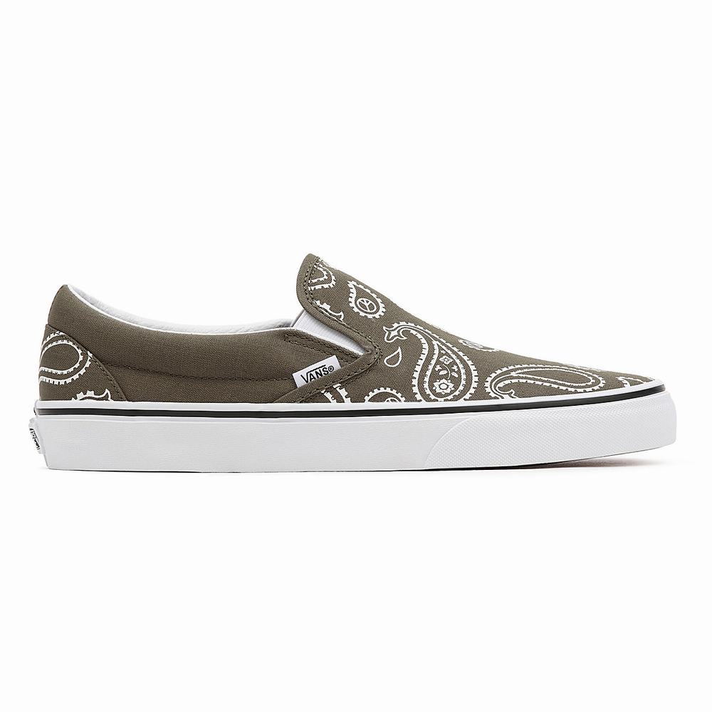 Zapatos Slip On Vans Peace Paisley Classic Mujer Verde | ECN563749