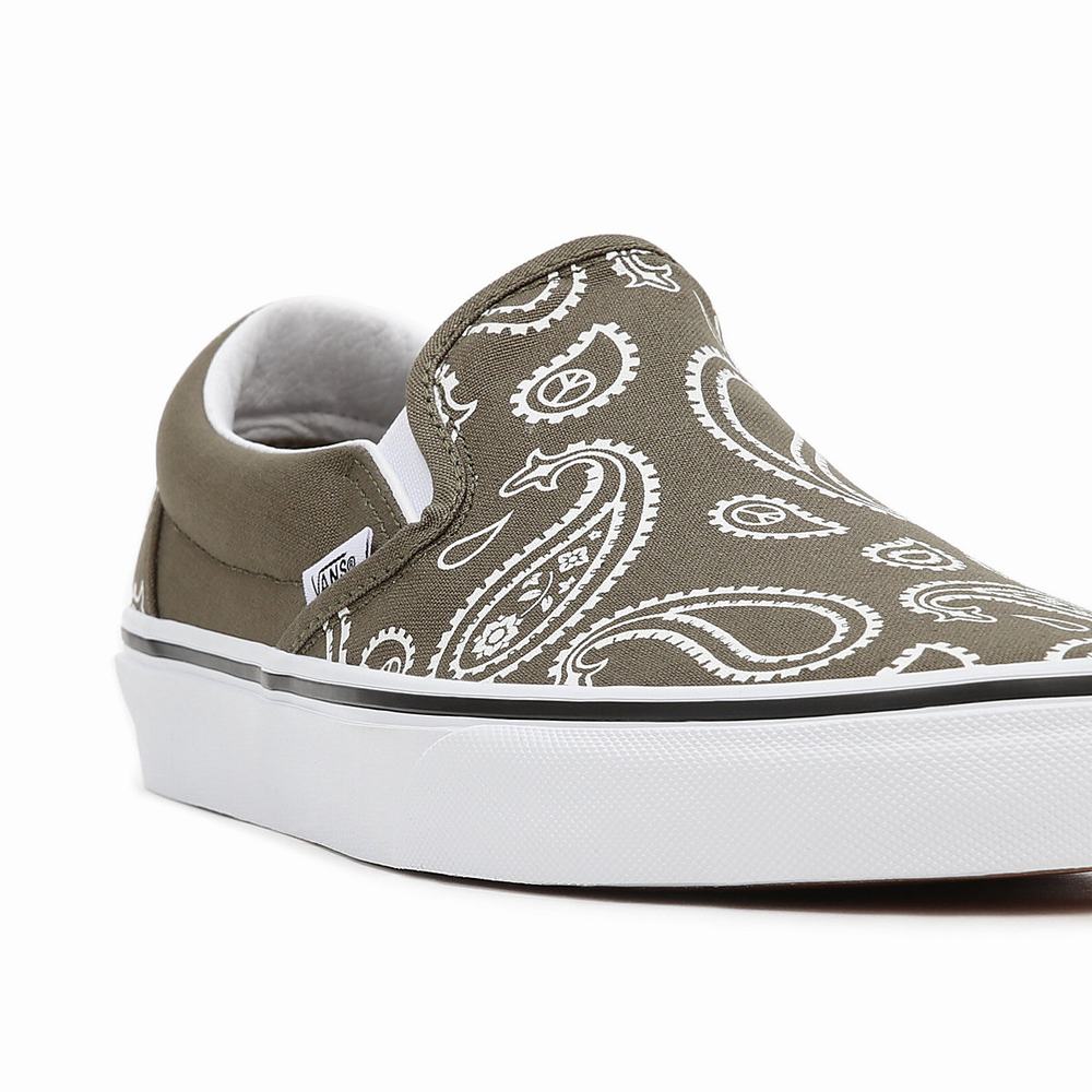 Zapatos Slip On Vans Peace Paisley Classic Mujer Verde | ECN563749