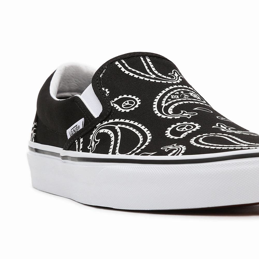 Zapatos Slip On Vans Peace Paisley Classic Mujer Negras | IRU482935