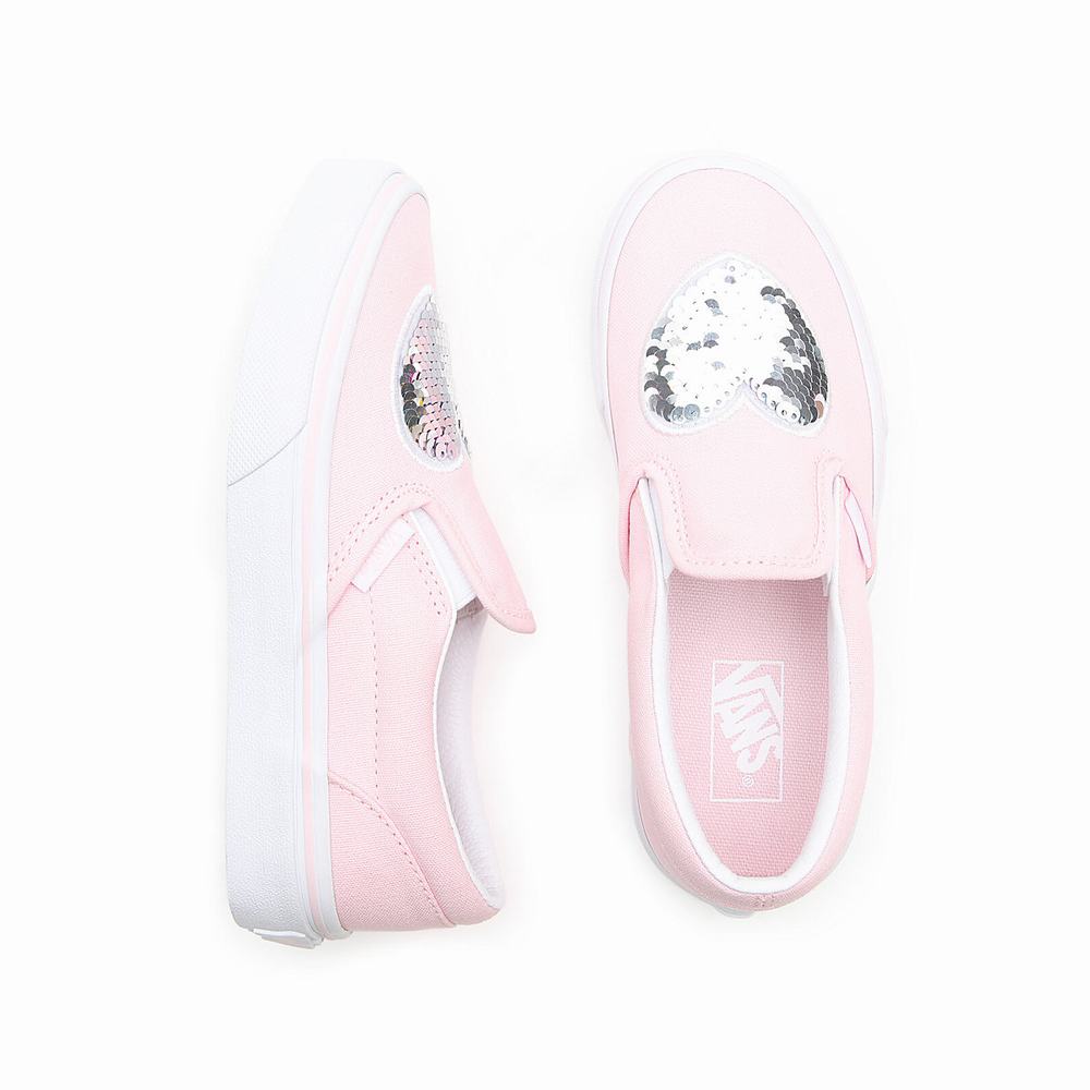 Zapatos Slip On Vans Sequin Patch Classic (4-8 years) Niños Rosas | QHD064139