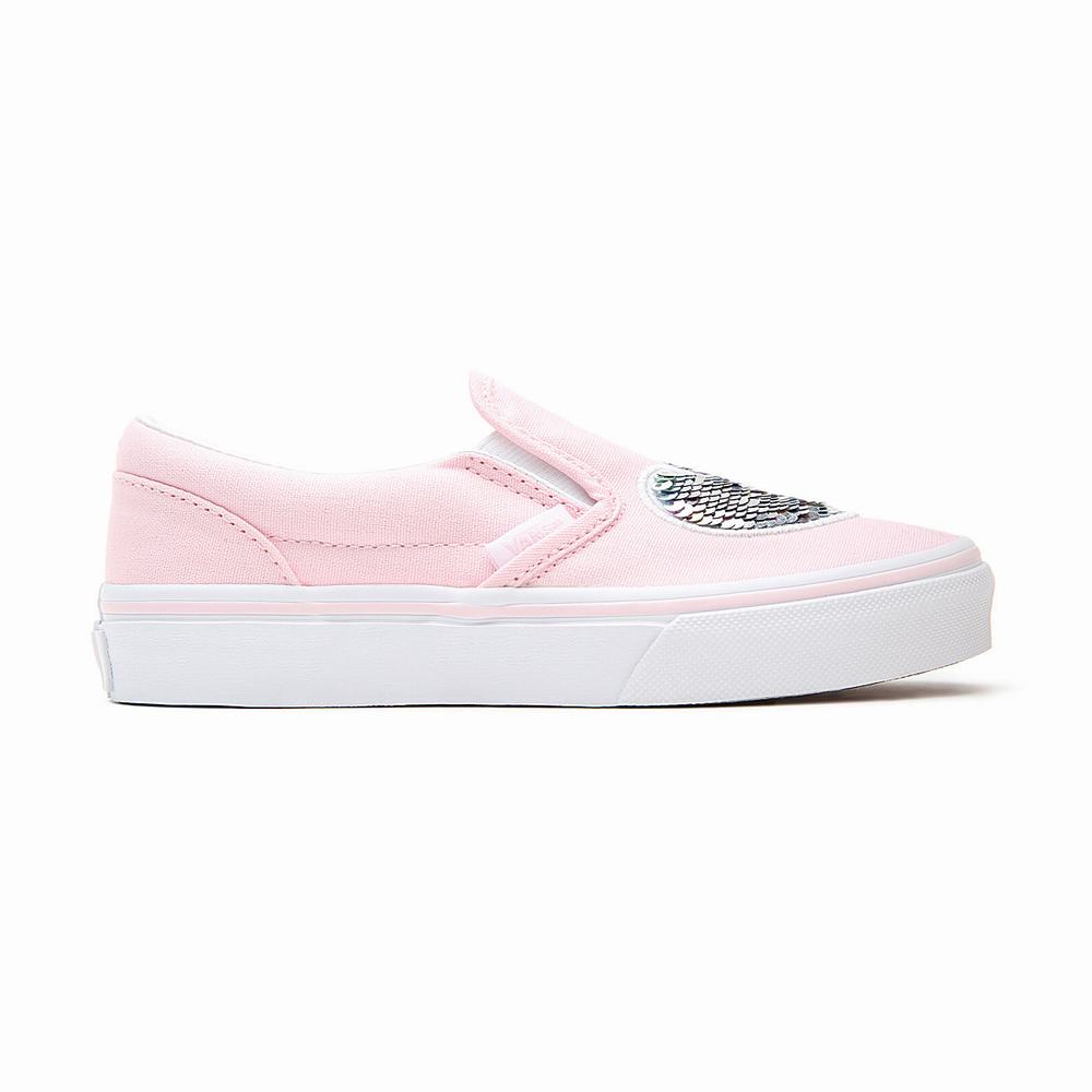 Zapatos Slip On Vans Sequin Patch Classic (4-8 years) Niños Rosas | QHD064139