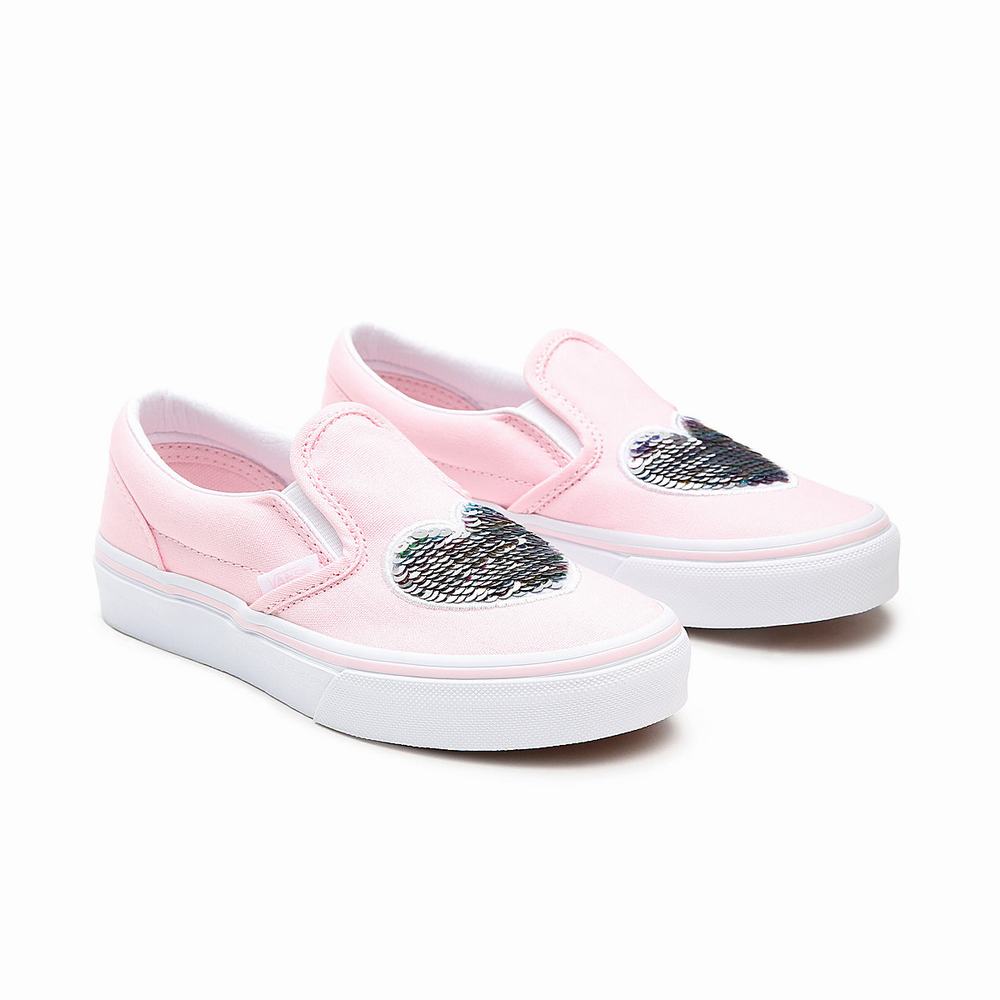 Zapatos Slip On Vans Sequin Patch Classic (4-8 years) Niños Rosas | QHD064139