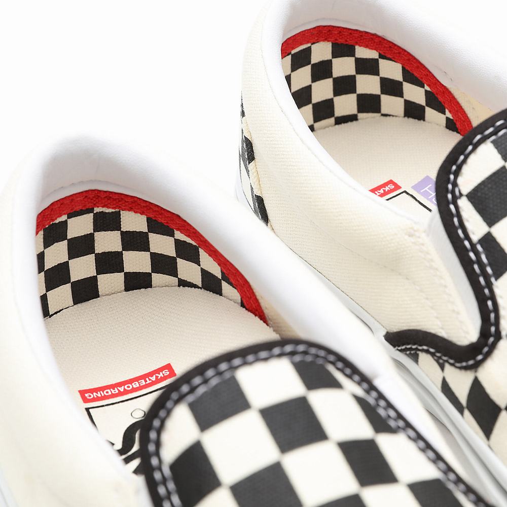 Zapatos Slip On Vans Skate Checkerboard Hombre Blancas | NSW908751