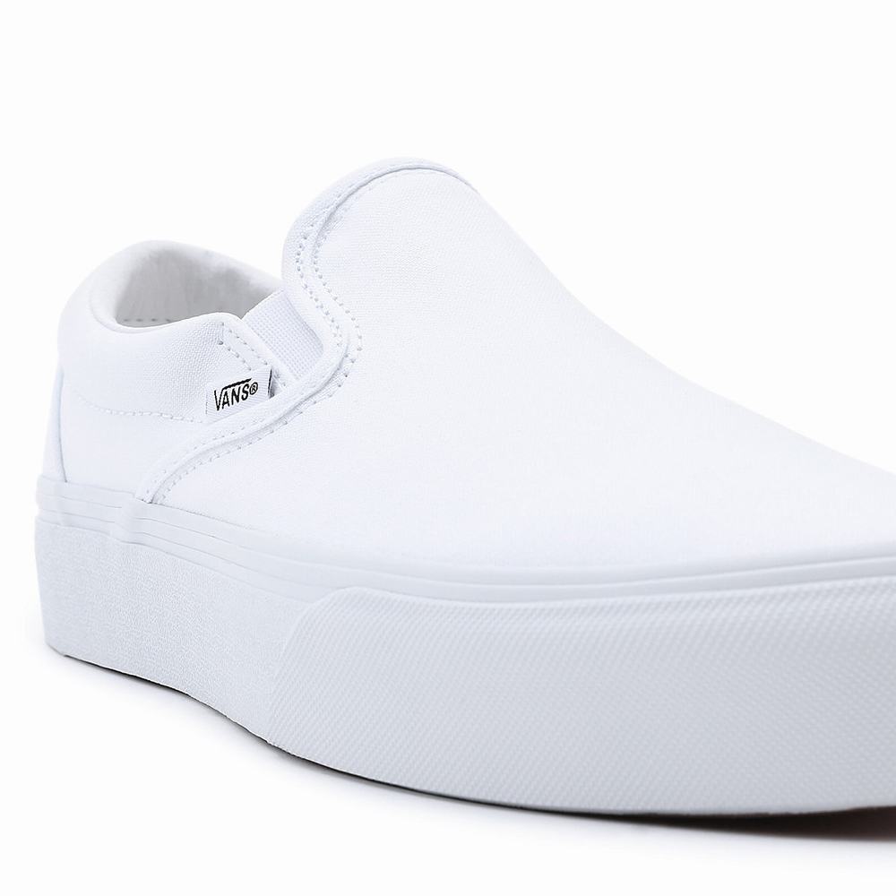 Zapatos Slip On Vans Slip-On Platform Mujer Blancas | JPL864932