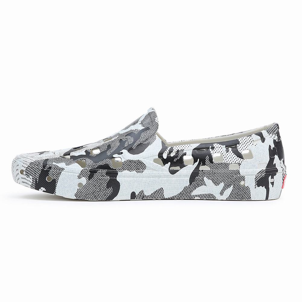 Zapatos Slip On Vans Slip-On TRK Mujer Gris/Blancas | FMT503279