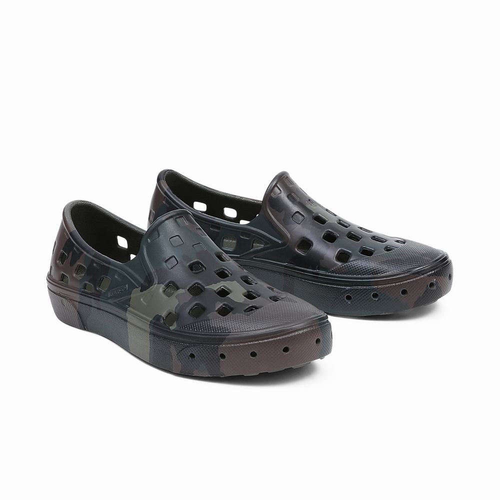 Zapatos Slip On Vans Slip-On Trk (4-8 years) Niños Verde/Marrones | ZVP379421