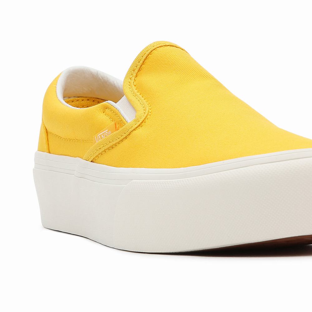 Zapatos Slip On Vans Twill Classic Slip-On Platform Mujer Amarillo | BPO675218