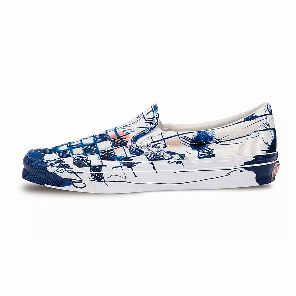 Zapatos Slip On Vans Vault By Vans x Connor Tingley Classic Slip-On LX Hombre Azules/Blancas | POD529847