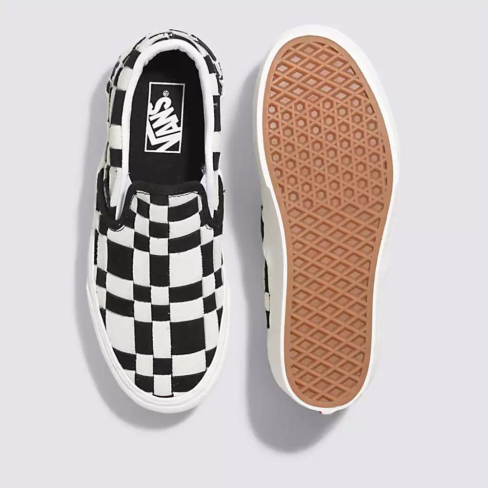 Zapatos Slip On Vans Woven Check Classic Slip-on Stackform Mujer Negras/Blancas | SEU649718