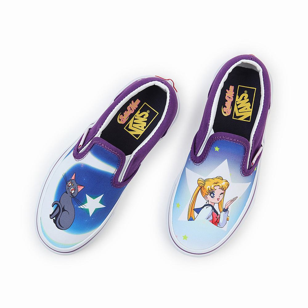 Zapatos Slip On Vans X Pretty Guardian Sailor Moon Classic (4-8 years) Niños Azules/Moradas | RDL250174