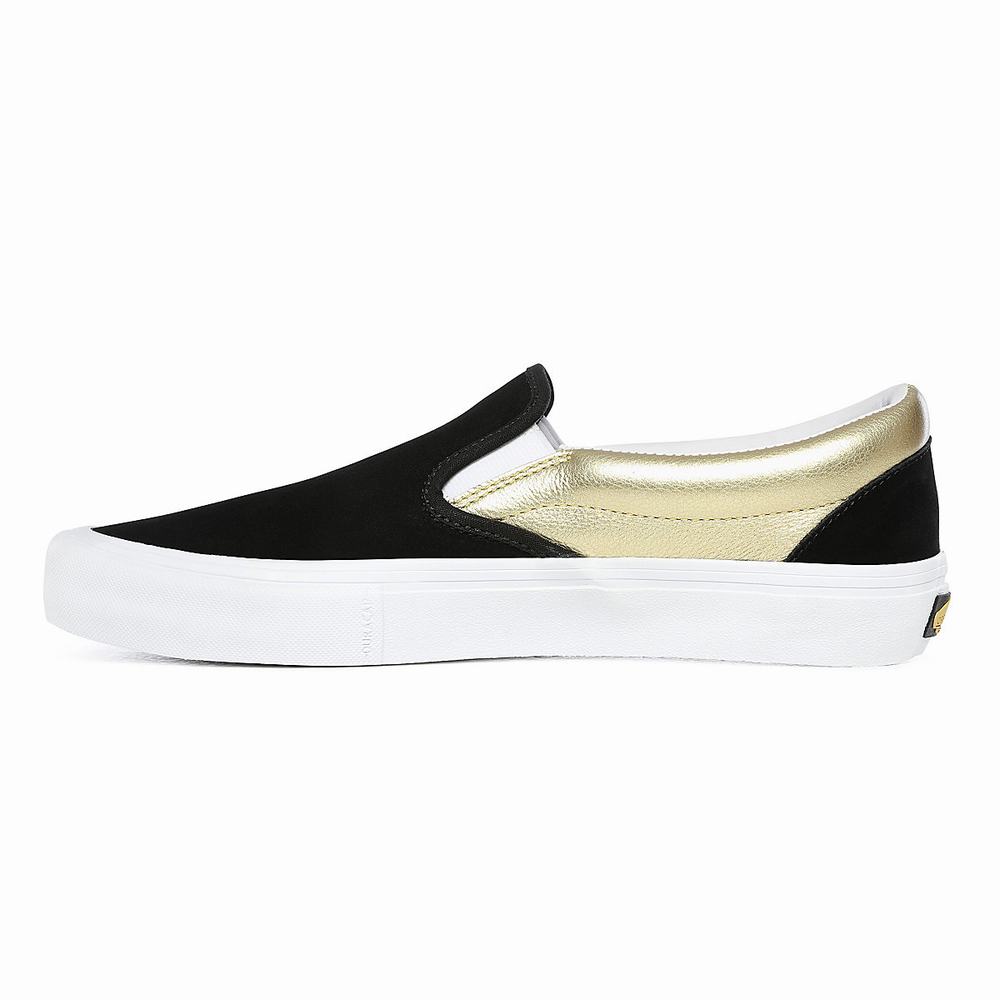 Zapatos Slip On Vans x Shake Junt Slip-On Pro Mujer Negras/Doradas | KHI435027