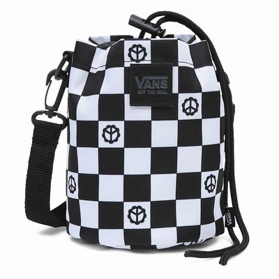 Bolsas Vans Hydro Crossbody Hombre Negras/Blancas | JXY074895