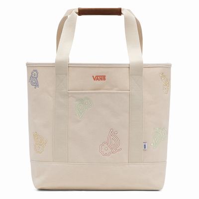 Bolsas Vans Paisley Check Floral Tote Mujer Blancas | HUA460293