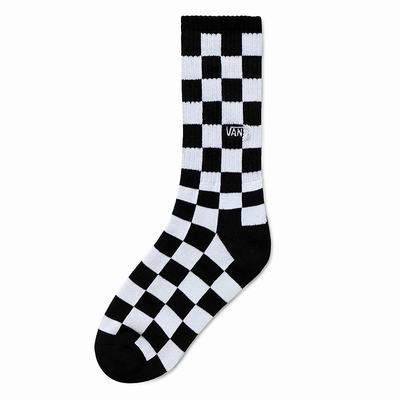 Calcetines Vans Checkerboard Crew Sock (1 pair) Niños Negras/Blancas | QVX726081