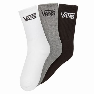 Calcetines Vans Classic Crew (3 Pairs, 8-14+ years) Niños Negras/Gris | BQG645397