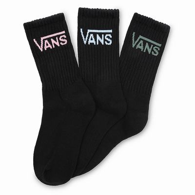 Calcetines Vans Classic Crew (3 pairs) Mujer Negras | UTW614309