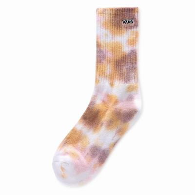 Calcetines Vans Tie Dyed Crew 6.5-10 (1 pair) Mujer Amarillo | PAF493826