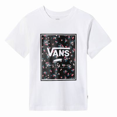 Camiseta Vans Boxed In Crew Tee Mujer Blancas | FGB750142